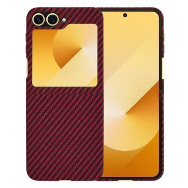 Čvrsta TPU maska Techsuit "Carbonite FiberShell" za Samsung Galaxy Z Flip6 / Z Flip7 FE - red