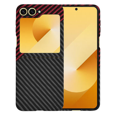 Čvrsta TPU maska Techsuit "Carbonite FiberShell" za Samsung Galaxy Z Flip6 / Z Flip7 FE - red vortex