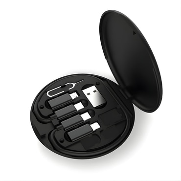 Set dodataka i adaptera USB-C, Lightning, Micro i USB-A za telefon s ugrađenim stalkom i kabelskim priključcima 60W, s prostorom za pohranu SIM i SD kartica