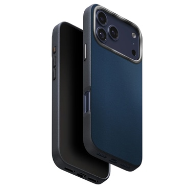 Premium maska UNIQ "Lyden Leatherette Case™" od umjetne kože za iPhone 17 Pro - Blue / Black