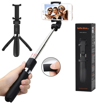 Selfie štap Techsuit "L01s" s Bluetooth daljinskim i stabilnim stalkom, 70cm - crn