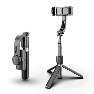 Selfie štap Techsuit "L08" s Bluetooth daljinskim, stabilnim postoljem i 360° rotacijom, 86cm - crn