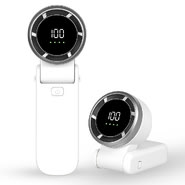 Mini ručni ventilator Techsuit "A9" s LED prikazom, USB-C punjenjem, 5 brzina, 5000mAh - bijel