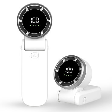 Mini ručni ventilator Techsuit "A9" s LED prikazom, USB-C punjenjem, 5 brzina, 5000mAh - bijel