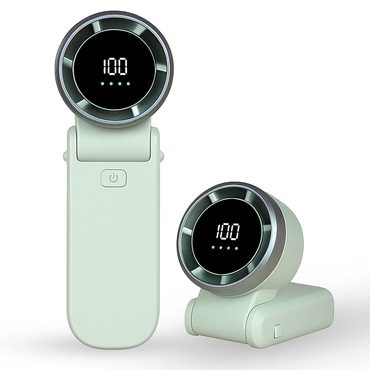 Mini ručni ventilator Techsuit "A9" s LED prikazom, USB-C punjenjem, 100 brzina, 5000mAh - zelen