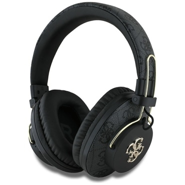 Bluetooth naglavne slušalice Guess "4G Metal Logo" BT 5.3 s ENC, USB-C i 300mAh - black