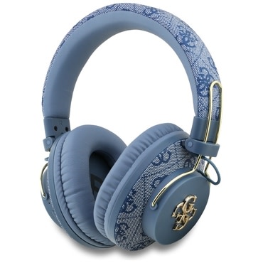 Bluetooth naglavne slušalice Guess "4G Metal Logo" BT 5.3 s ENC, USB-C i 300mAh - blue