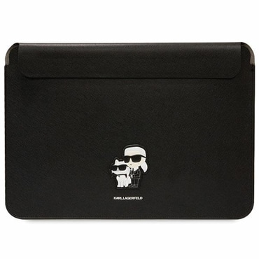 Torba za prijenosno računalo Karl Lagerfeld "Saffiano" 14" s magnetskim zatvaranjem i estetskim dizajnom - black