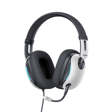 Slušalice preko uha Baseus "GoPlay 1 Max" s mikrofonom i LED svjetlom - moon white