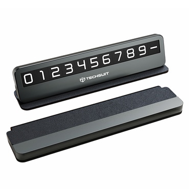 Tablica za automobil Techsuit "DialCraft SN1" s magnetskim brojevima i ljepilom - crna