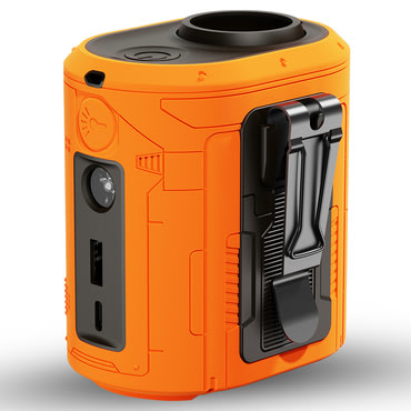 Prijenosni ventilator Techsuit "Z14" s LED svjetiljkom, power bankom i 5 brzina, 5000mAh - narančasti