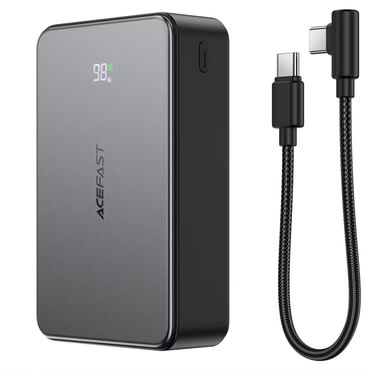 Power bank Acefast "M29" 20000mAh, 22.5W, s USB-C kabelom, brzim punjenjem, 2x USB-C, USB-A i zaslonom - black