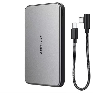 Power bank Acefast "M30" 20W - 5000mAh s MagSafe, ultra-tanak, 2x USB-C - black