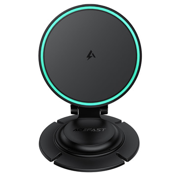 Magnetno automobilsko držalo Acefast "D65" s bežičnim punjenjem 15W, 3+1 osna prilagodljivost, sklopivo - black