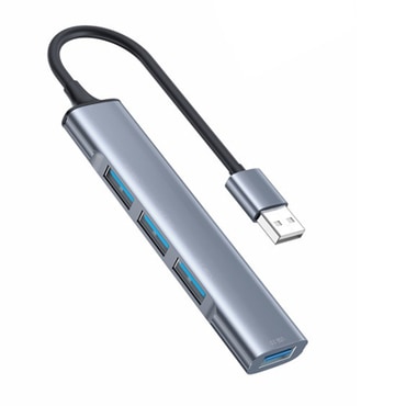 Hub stanica Yesido "HB18" 4v1 USB-A - 1x USB-A 3.0, 3x USB-A 2.0, 5Gbps, aluminijska legura - siva