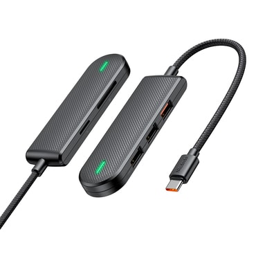 Hub postaja Mcdodo "Hub Star Series (HU-1430)" 5v1 USB-C - 2x USB-A 2.0, 1x USB-A 3.0, 1x SD, 1x TF, 5Gbps - black