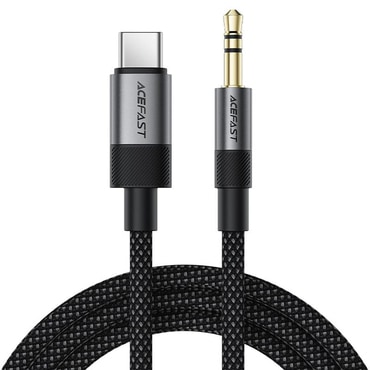 USB-C na AUX 3.5mm audio kabel Acefast "J11" Hi-Fi zvuk, aluminij i najlon, 1m - black