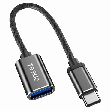 OTG adapter Yesido "GS01" USB-C na USB-A Plug and Play - crni