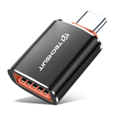 OTG adapter Techsuit "HyperPort A2" USB-A na USB-C 5Gbps, 6A, 120W - narančasti