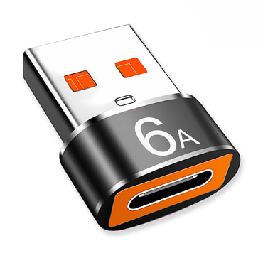 OTG adapter Techsuit "HyperPort A4" USB-C na USB-A 5Gbps, 6A, 120W - narančasti