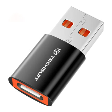 OTG adapter Techsuit "HyperPort A5" USB-C na USB-A 6A, 5Gbps - narančasti