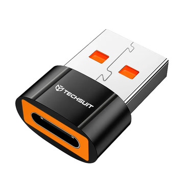 OTG adapter Techsuit "HyperPort A7" USB-C na USB-A 5Gbps, 10A - narančasti