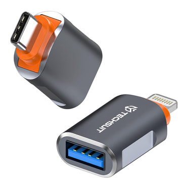 OTG adapter Techsuit "SlateVolt A9" USB-A na USB-C 5Gbps, 6A, 120W - narančasti