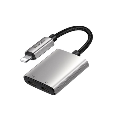 Lightning v 2x Lightning audio kabel Mcdodo "Wales Series CA-5560" - 5V/2A, 12.5cm - gray