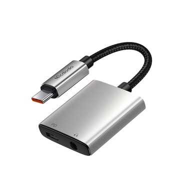 USB-C na AUX 3.5mm audio kabel Mcdodo "Wales Series CA-5050" PD60W, 12.5cm - gray