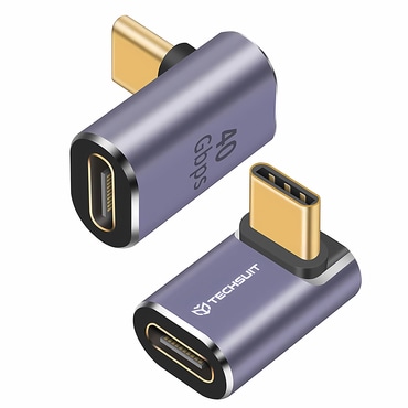 OTG adapter Techsuit "TitanCoreX A12" USB-C u USB-C 40Gbps, 3A, PD brzo punjenje - siv