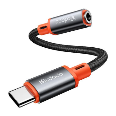 USB-C na AUX 3.5mm audio kabel Mcdodo "CA-7561" aluminijski završeci, najlonska pletenica, 0.11m - black