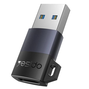 OTG adapter Yesido "GS34" USB-A na USB-C USB3.0, 18W, aluminijska legura - siv