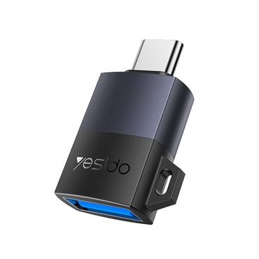 OTG adapter Yesido "GS31" USB-C na USB-A QC18W, aluminijska legura, Plug&Play - siv