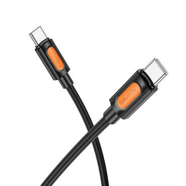 Punjač i podatkovni 60W USB-C na USB-C kabel Borofone "Silicone Series BX114" - 3A - 1m - black