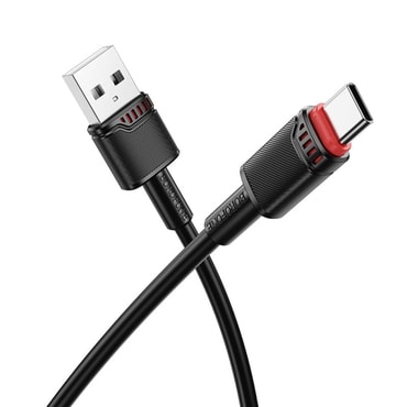 Punjač i podatkovni USB-A na USB-C kabel Borofone "Beneficio BX110" - 3A - 1m - black