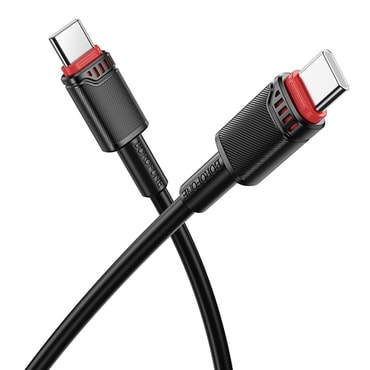 Punjač i podatkovni 60W USB-C na USB-C kabel Borofone "Beneficio BX110" - 1m - black