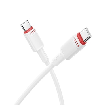 Punjač i podatkovni 60W USB-C na USB-C kabel Borofone "Beneficio BX110" - 1m - white