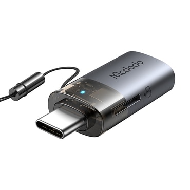 USB-A na USB-C OTG adapter Mcdodo "OT-7600" s ugrađenim čitačem kartica, 5Gbps - black