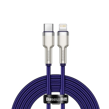 Punjač i podatkovni 20W USB-C na Lightning kabel Baseus "Cafule Series Metal" - 480Mbps - 2m - purple