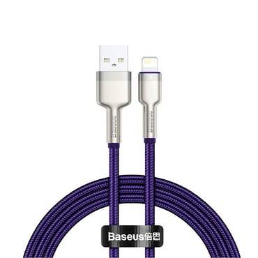 Punjač i podatkovni USB-A na Lightning kabel Baseus "Cafule Series Metal" - 480Mbps - 2.4A - 1m - purple