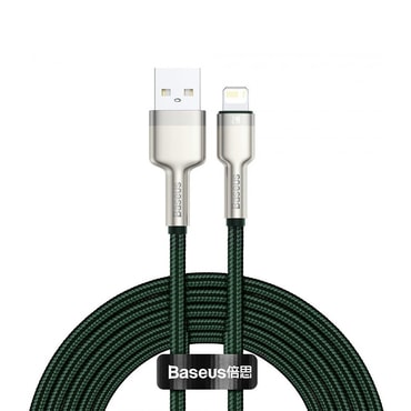 Punjač i podatkovni USB-A na Lightning kabel Baseus "Cafule Series Metal" - 480Mbps - 2m - green