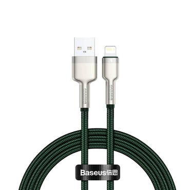 Punjač i podatkovni USB-A na Lightning kabel Baseus "Cafule Series Metal" - 480Mbps - 2.4A - 1m - green