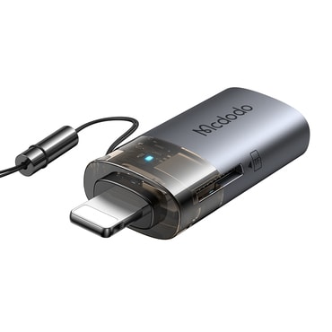 USB-A na Lightning OTG adapter Mcdodo "OT-7850" s TF čitačem kartica, brzim prijenosom podataka 480Mbps - black