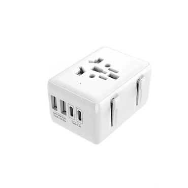 Putni adapter Techsuit "HHT203A" EU/UK/AUS/US, 2x USB-A + 2x USB-C, PD 20W - bijel