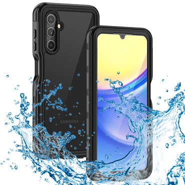 Vodootporna maska ShellBox "WaterProof" za Samsung Galaxy A15 s IP68 za spuštanja do 1.5m dubine - crn