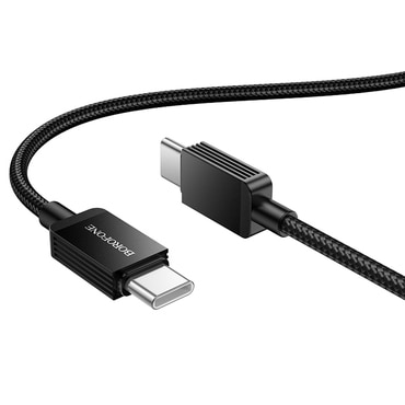 Punjač i podatkovni 60W USB-C na USB-C kabel Borofone "Placer Series BX120" - 1m - crni