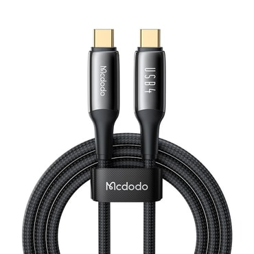 Punjač i podatkovni 240W USB-C na USB-C kabel Mcdodo "CA-2990" - Thunderbolt 3 - 40Gb/s - 8K Ultra HD - 1.2m - black