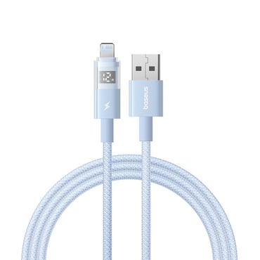 Punjač i podatkovni USB-A na Lightning kabel Baseus "Data Cable Display 2" - 2.4A - 2m - galaxy blue