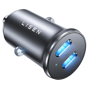 Automobilski 90W punjač Lisen "YL0223080007" 2x USB-C - black