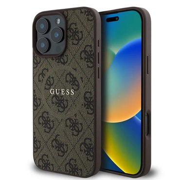 Maskica Guess "4G Ring Classic Logo MagSafe" za iPhone 16 Pro Max - brown